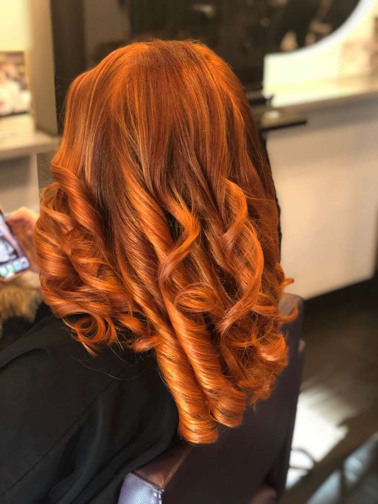 Copper red long hair result